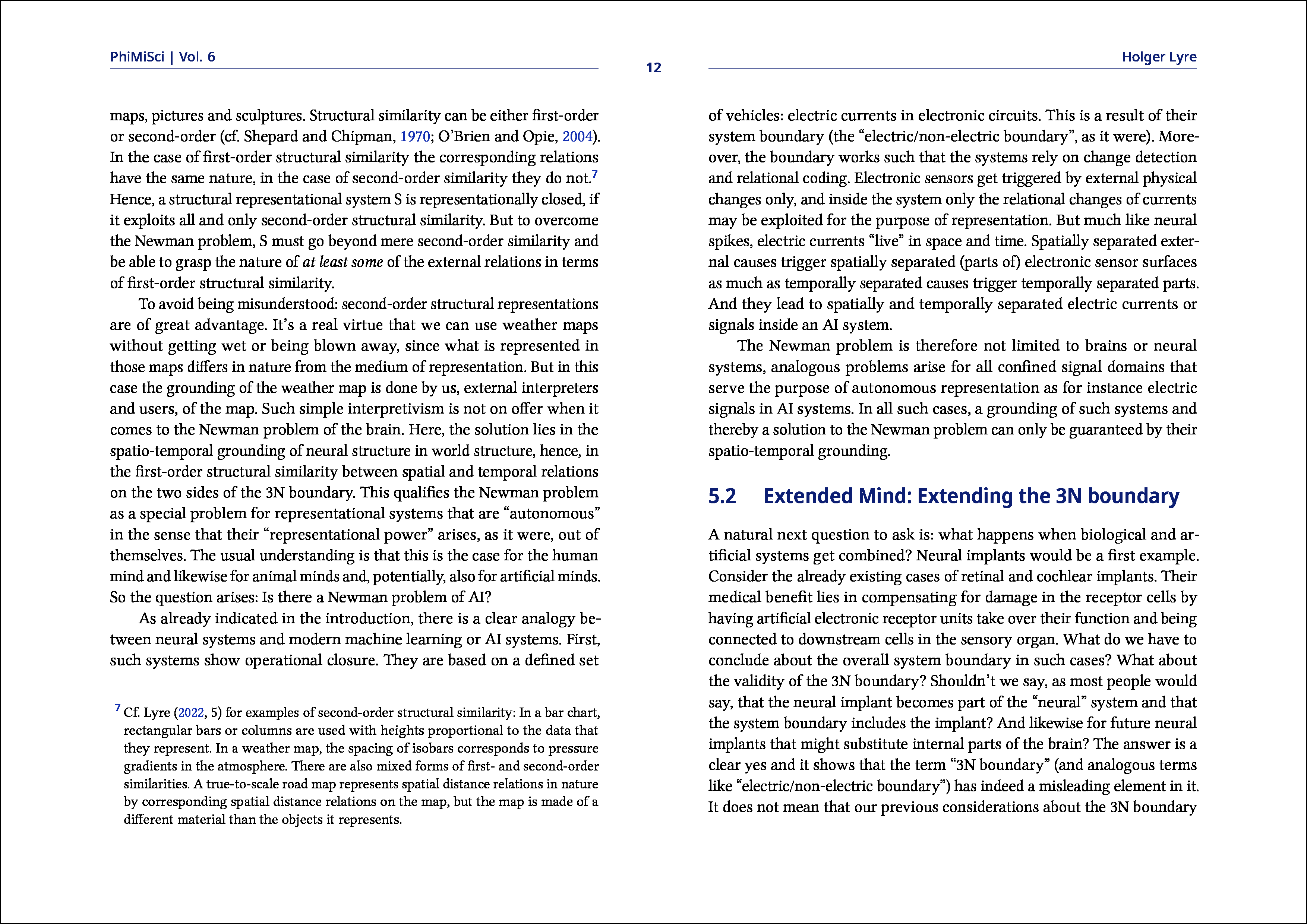 Doppelseite Philosophy and the Mind Sciences. 