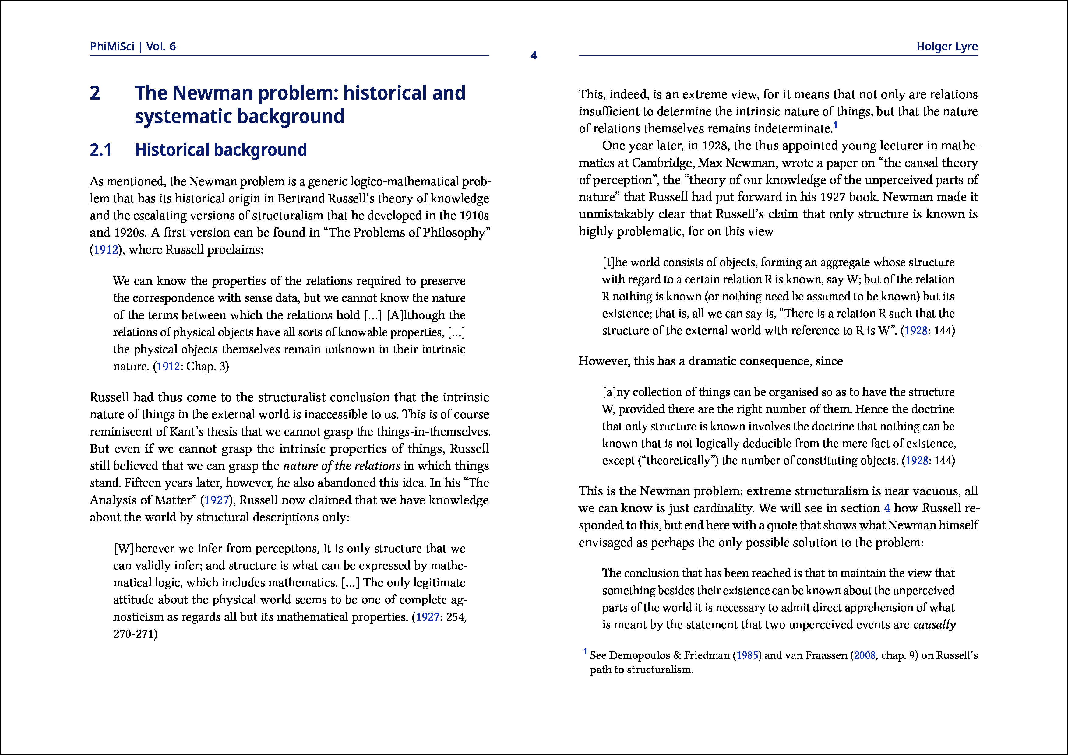 Doppelseite Philosophy and the Mind Sciences. 