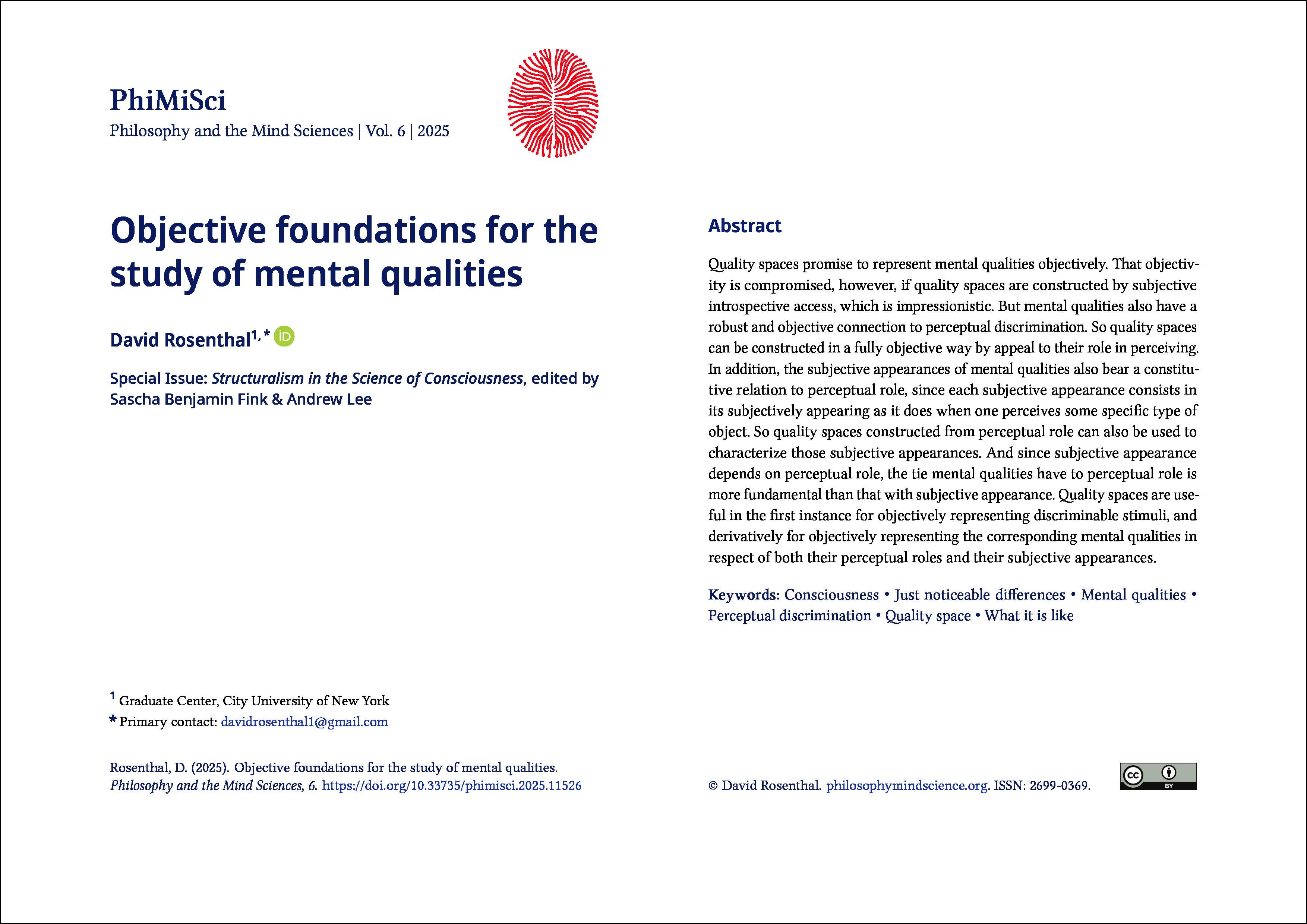 Titelseite mit zahlreichen Angaben und Abstract. 