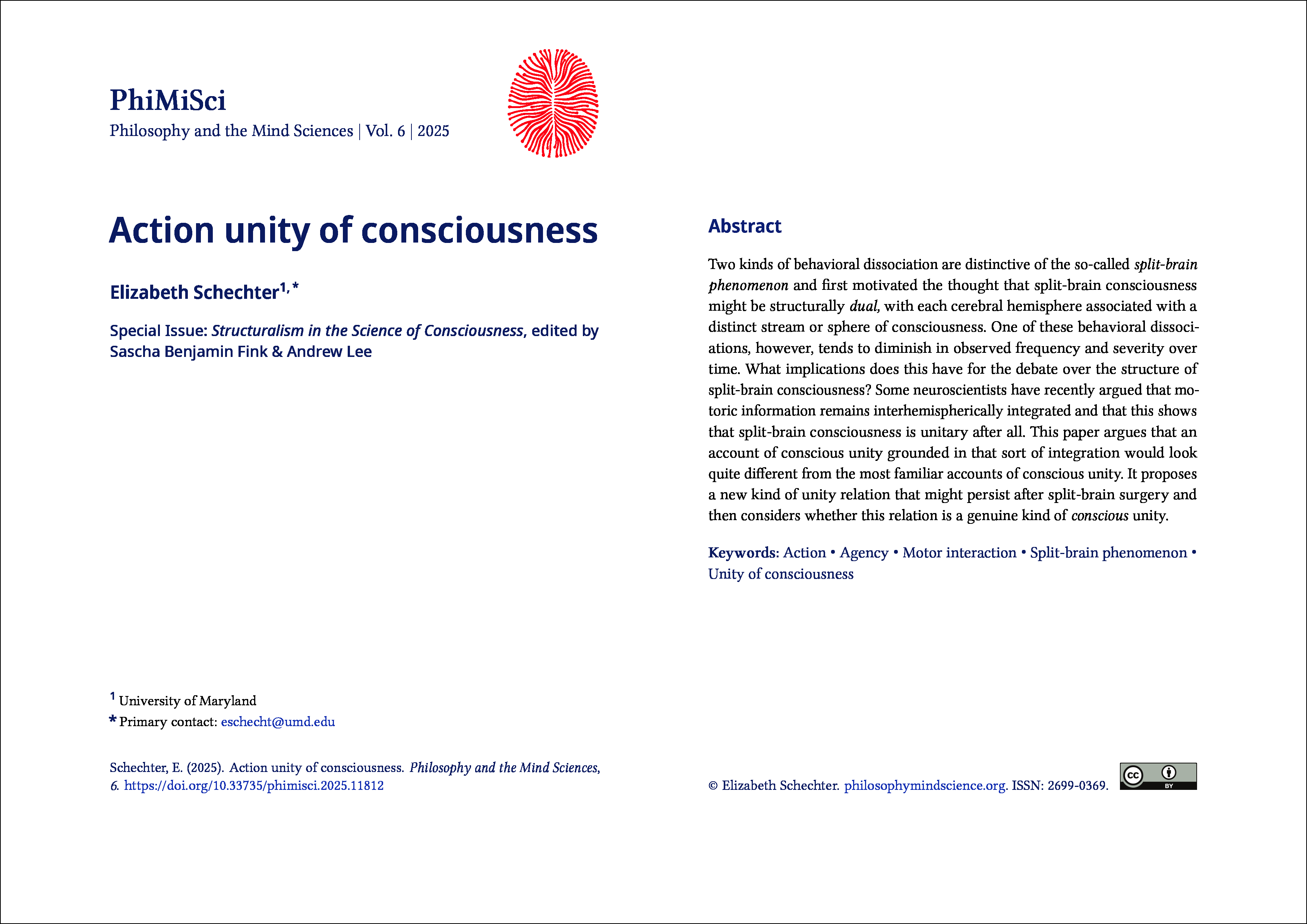 Titelseite eines Artikels. 